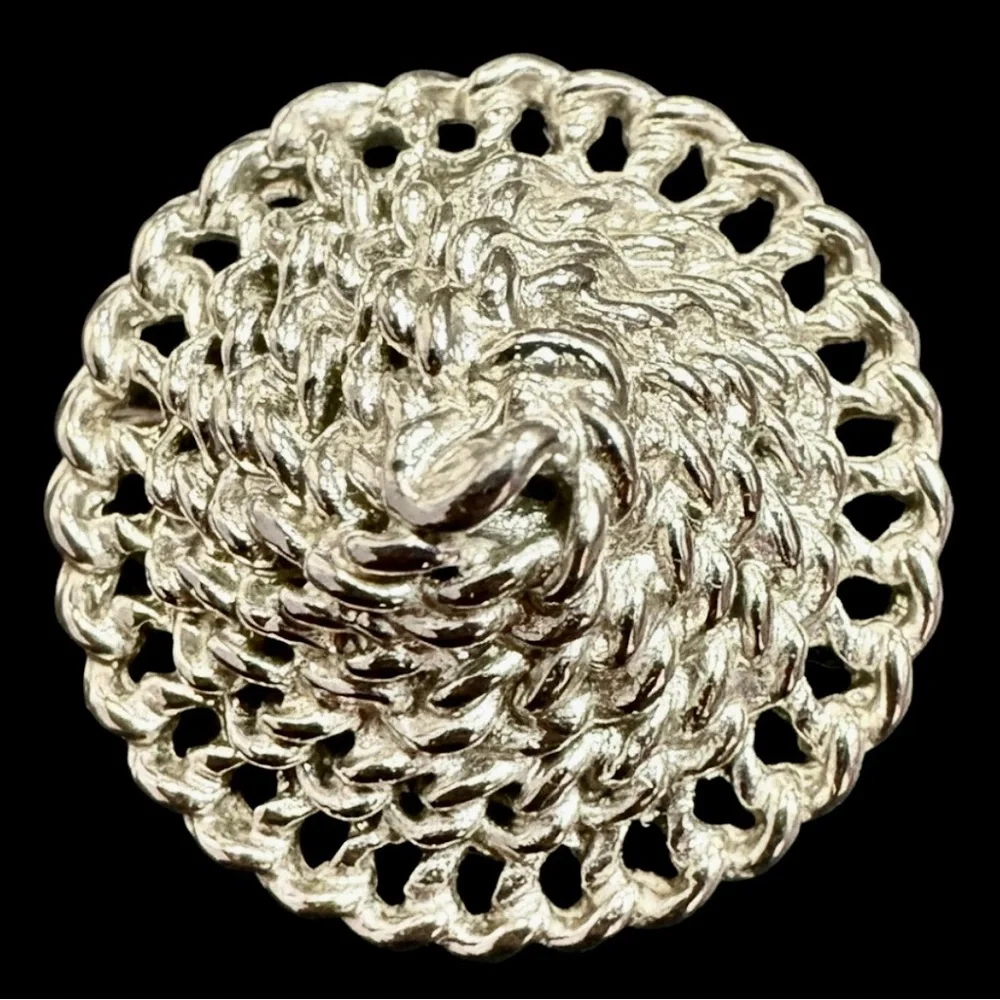 Vintage Coro Silver Tone Clip On Earrings 1” MCM Spiral Statement